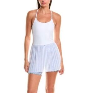 Terez TLC Tennis Dress Pleated Mesh Skirt Overlay Terrazzo And White Size Med